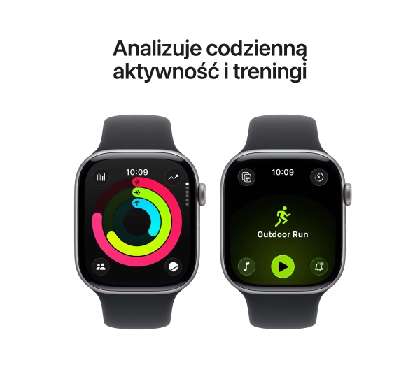 Apple Watch Series 11 GPS + Cellular 42mm z aluminium Gwiezdna szarość Pasek sportowy Czarny M/L - Kup na Raty - RRSO 0%