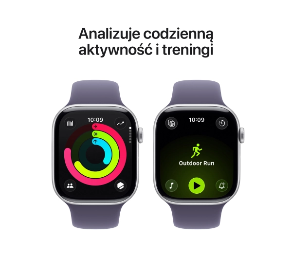Apple Watch Series 11 GPS 46mm z aluminium Srebrny Pasek sportowy Mleczny fiolet M/L - Kup na Raty - RRSO 0%