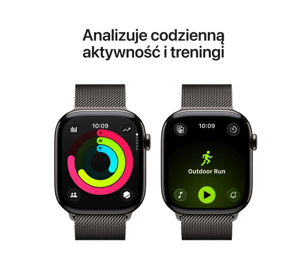 Apple Watch Series 11 GPS + Cellular 46mm Tytan Łupek Bransoleta mediolańska Łupek M/L - Kup na Raty - RRSO 0%