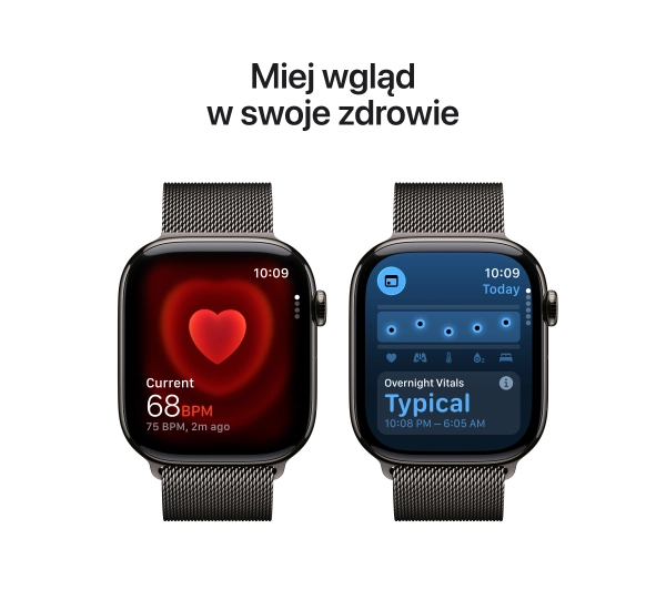 Apple Watch Series 11 GPS + Cellular 46mm Tytan Łupek Bransoleta mediolańska Łupek M/L - Kup na Raty - RRSO 0%