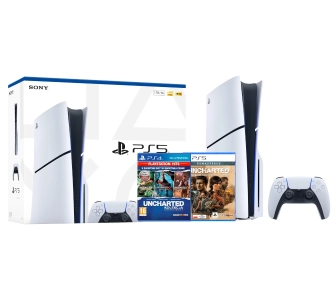 Konsola Sony PlayStation 5 Slim E Chassis (PS5) 1TB z napędem + Uncharted: Kolekcja Dziedzictwo Złodziei +Kolekcja Nathana Drake
