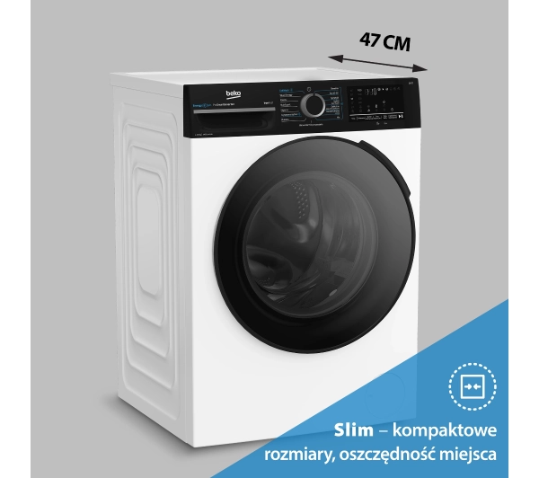 Beko b300 BM3T3823WBW SteamCure Slim 47cm 8kg - Kup na Raty - RRSO 0%