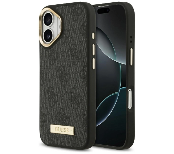 Guess 4G Logo Plate MagSafe do iPhone 17 czarny