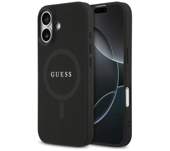 Etui Guess Saffiano Classic Logo MagSafe do iPhone 17 czarny