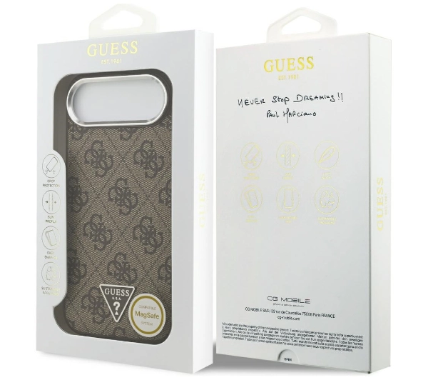 Guess 4G Triangle Logo MagSafe do iPhone Air Brązowy srebrny