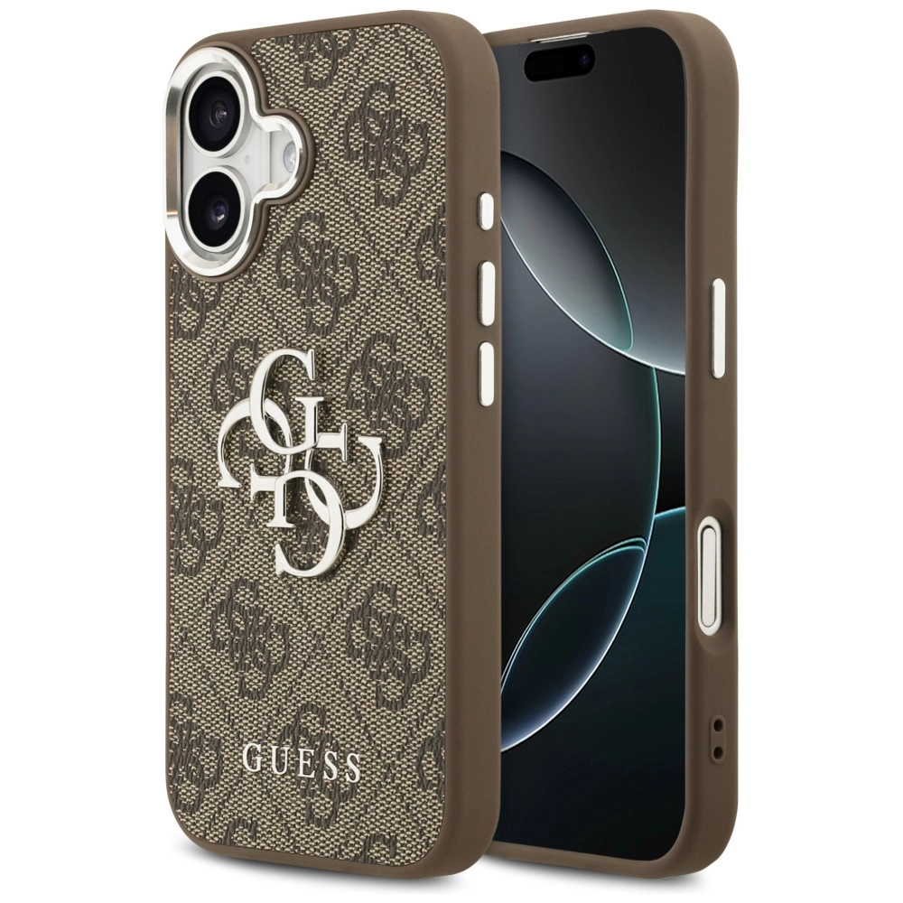 Etui Guess 4G Big 4G Classic Logo do iPhone 17 Brązowy srebrny
