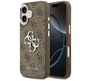 Guess 4G Big 4G Classic Logo do iPhone 17 Brązowy srebrny