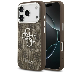 Etui Guess 4G Big 4G Classic Logo do iPhone 17 Pro brązowy srebrny