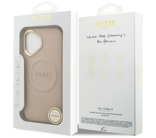 Guess Peony Hot Stamp MagSafe do iPhone 17 różowy