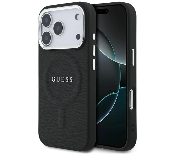 Etui GUESS Classic Logo MagSafe do Apple iPhone 17 Pro Czarny