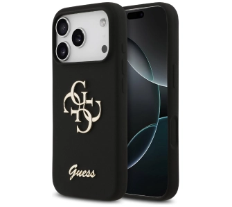 Etui Guess Silicone Big 4G Script do iPhone 17 Pro Czarny