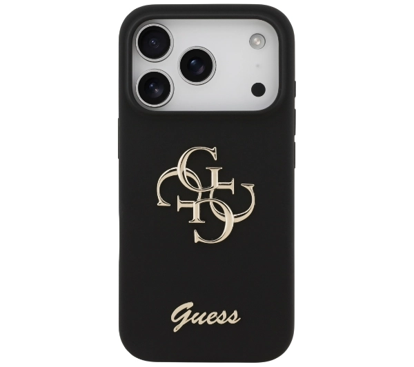 Guess Silicone Big 4G Script do iPhone 17 Pro Czarny