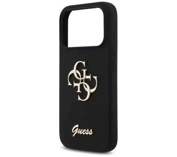 Guess Silicone Big 4G Script do iPhone 17 Pro Czarny