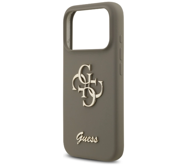 Guess Silicone Big 4G Script do iPhone 17 Pro brązowy