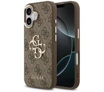 Etui Guess 4G Big 4G Classic Logo do iPhone 17 brązowy złoty