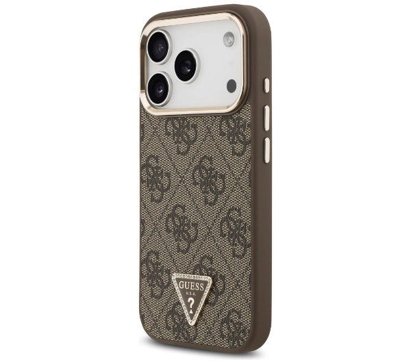 Guess 4G Triangle Logo MagSafe do iPhone 17 Pro brązowy złoty