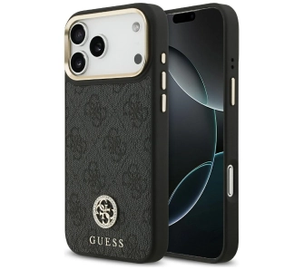 Etui Guess 4G Strass Logo MagSafe do iPhone 17 Pro Max czarny