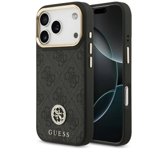 Etui Guess 4G Strass Logo MagSafe do iPhone 17 Pro czarny
