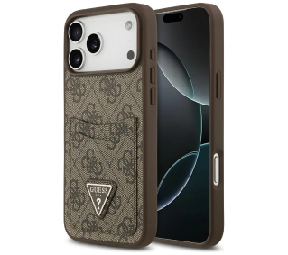 Guess 4G Double Card Triangle do iPhone 17 Pro Max brązowy