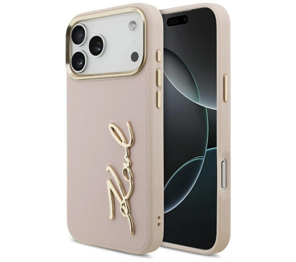 Etui Karl Lagerfeld Karl Script Logo do iPhone 17 Pro Max różowy