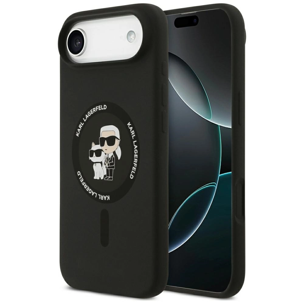 Etui Karl Lagerfeld Silicone Karl&Choupette Ring MagSafe do iPhone Air Czarny