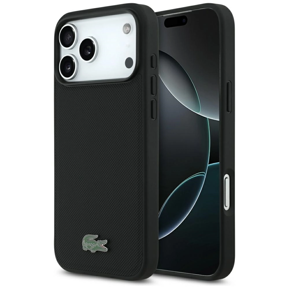 Etui Lacoste Petit Pique Lacquer Logo MagSafe do iPhone 17 Pro Max czarny