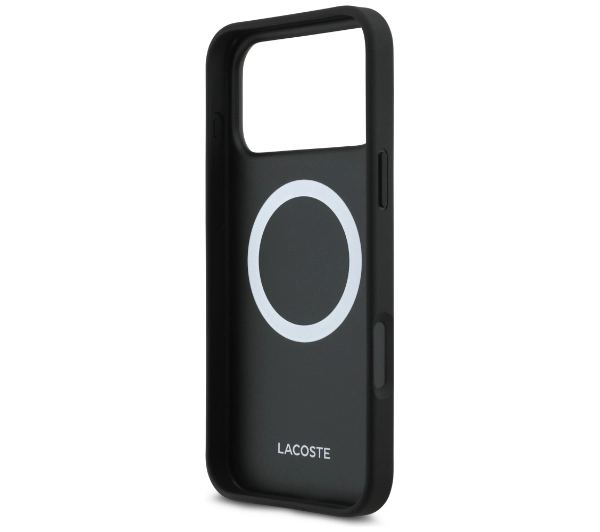 Lacoste Petit Pique Lacquer Logo MagSafe do iPhone 17 Pro Max czarny