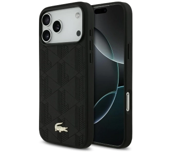Etui Lacoste Nomograme Gold Logo MagSafe do iPhone 17 Pro Max czarny