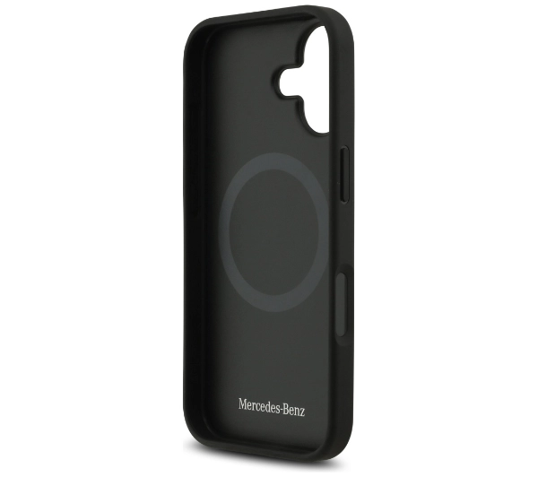 Mercedes-Benz Plain Smooth Leather MagSafe do iPhone 17 czarny