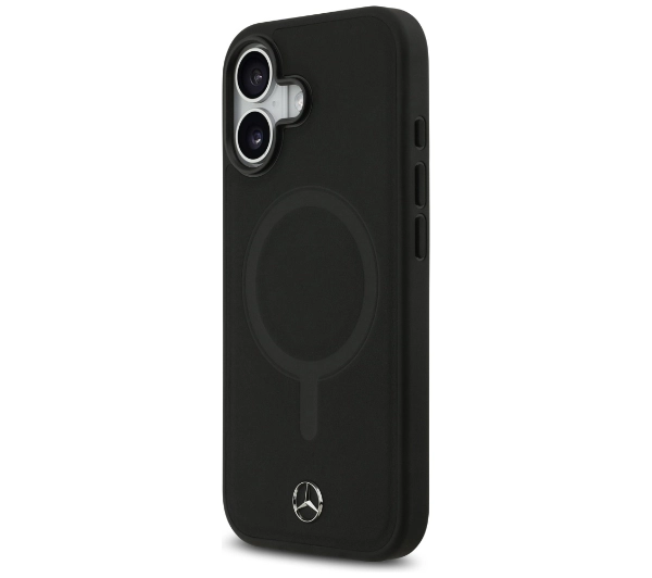 Mercedes-Benz Plain Smooth Leather MagSafe do iPhone 17 czarny