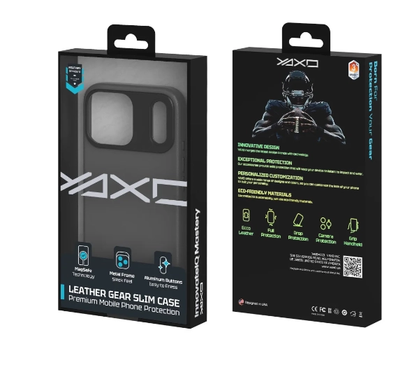 Yaxo Leather Gear Slim Case MagSafe do iPhone 17 Pro Max Szary