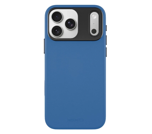 Yaxo Leather Gear Slim Case MagSafe do iPhone 17 Pro Niebieski