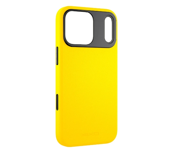 Yaxo Leather Gear Slim Case MagSafe do iPhone 17 Pro Max Żółty
