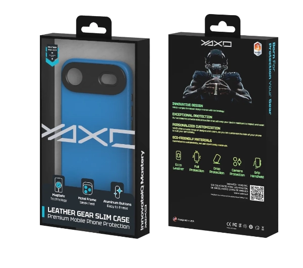 Yaxo Leather Gear Slim Case MagSafe do iPhone Air Niebieski