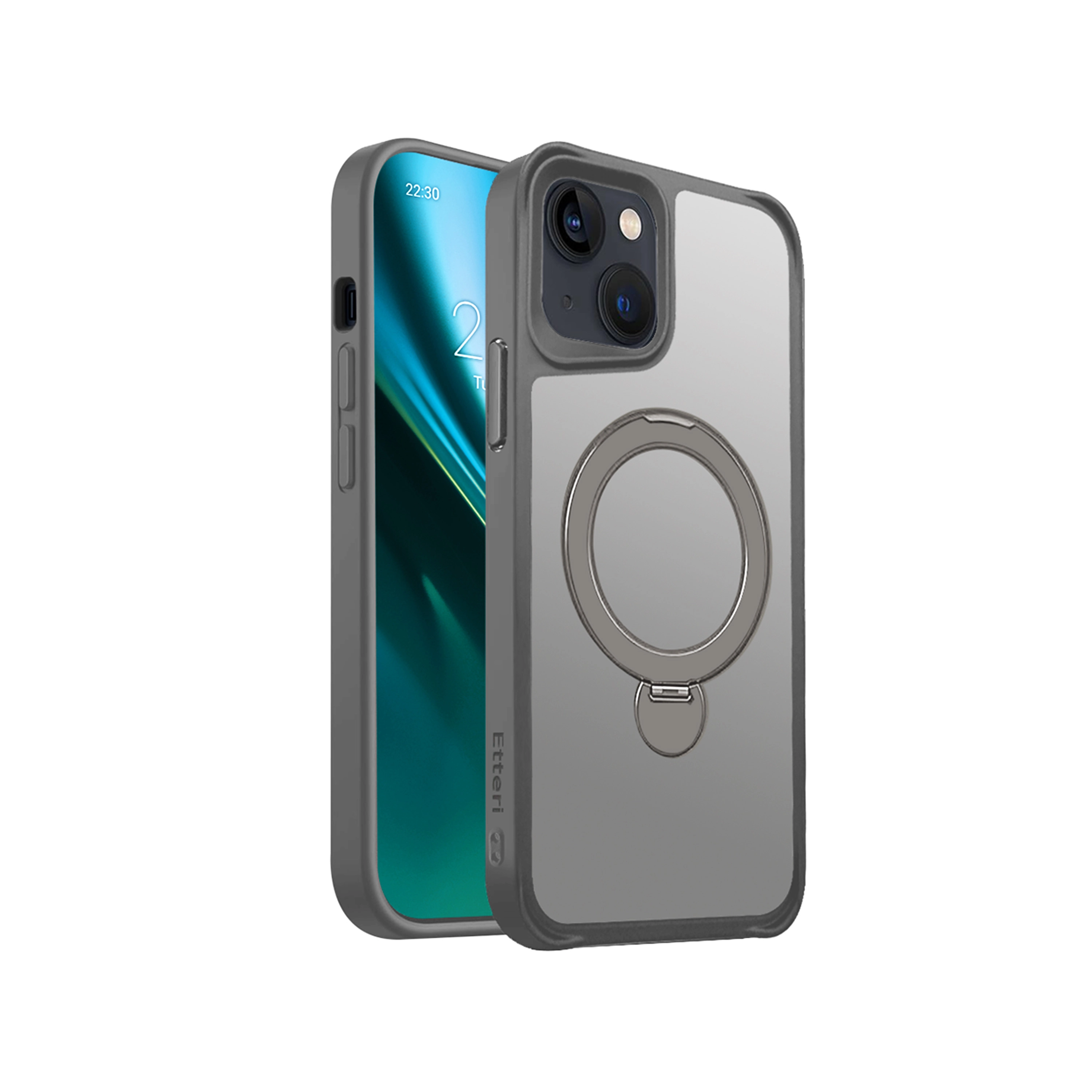 Etui Etteri Matt Mag Ring do iPhone 14 Szary