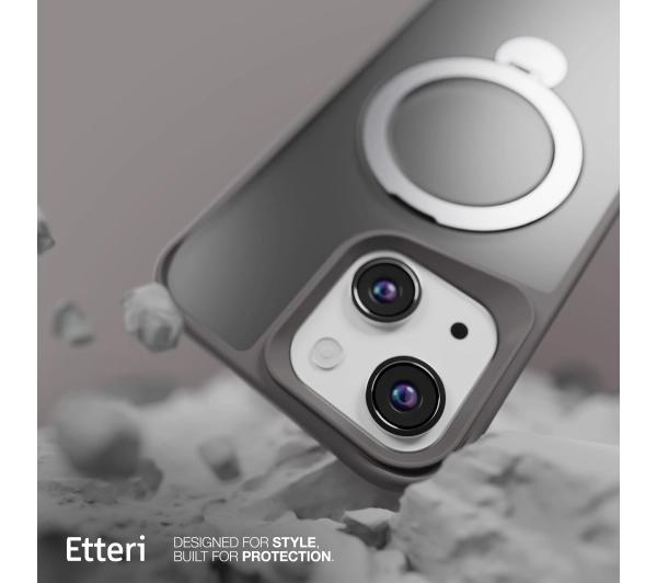 Etteri Matt Mag Ring do iPhone 15 Szary