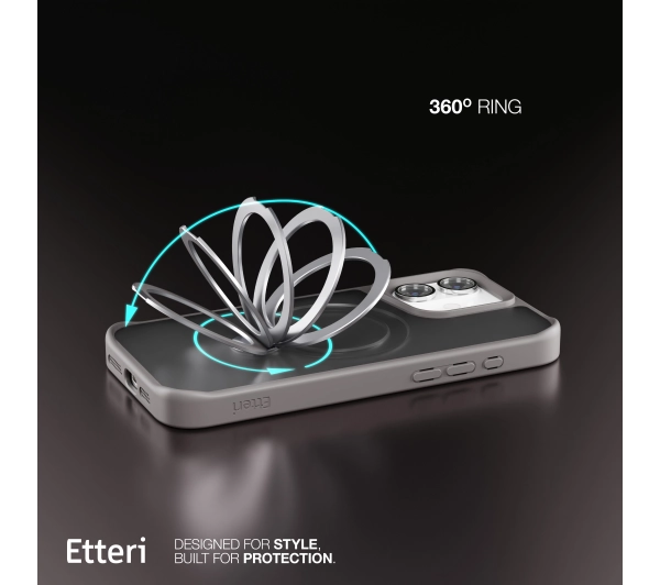 Etteri Matt Mag Ring do iPhone 16 Plus Szary
