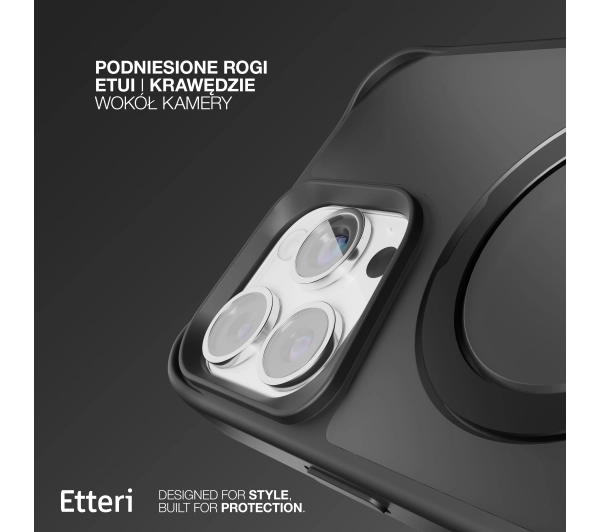 Etteri Matt Mag Ring do iPhone 15 Pro Czarny