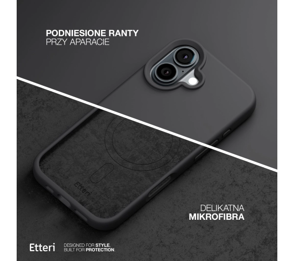 Etteri Silicone Case do iPhone 17 Czarny