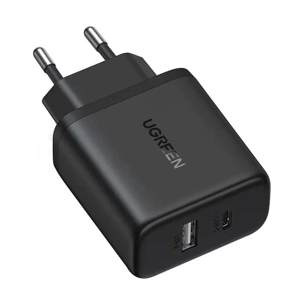 Ładowarka sieciowa UGREEN X227 20W GaN 1xUSB-A 1xUSB-C Czarny
