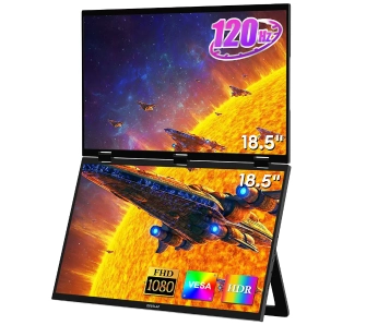 Monitor Zeuslap Z18W  2x 18,5" Full HD IPS 120Hz 3ms Przenośny