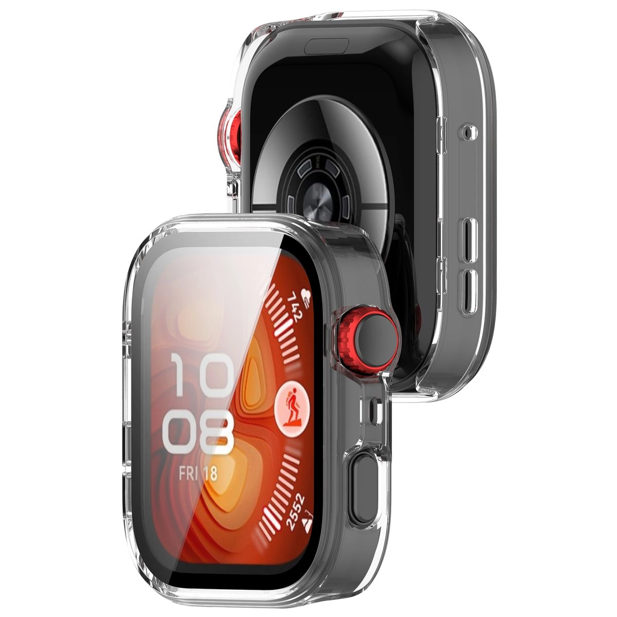 Nakładka na tarczę Bizon ze szkłem do Huawei Watch Fit 4 Pro przezroczysty