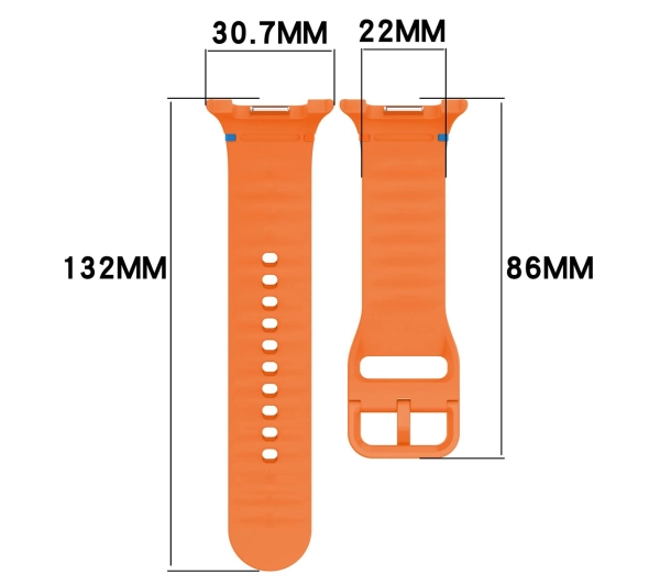 Bizon Strap Watch Silicone G do Samsung Galaxy Watch 8 40 mm / 44 mm / Samsung Galaxy Watch 8 Classic 46 mm pomarańczowy