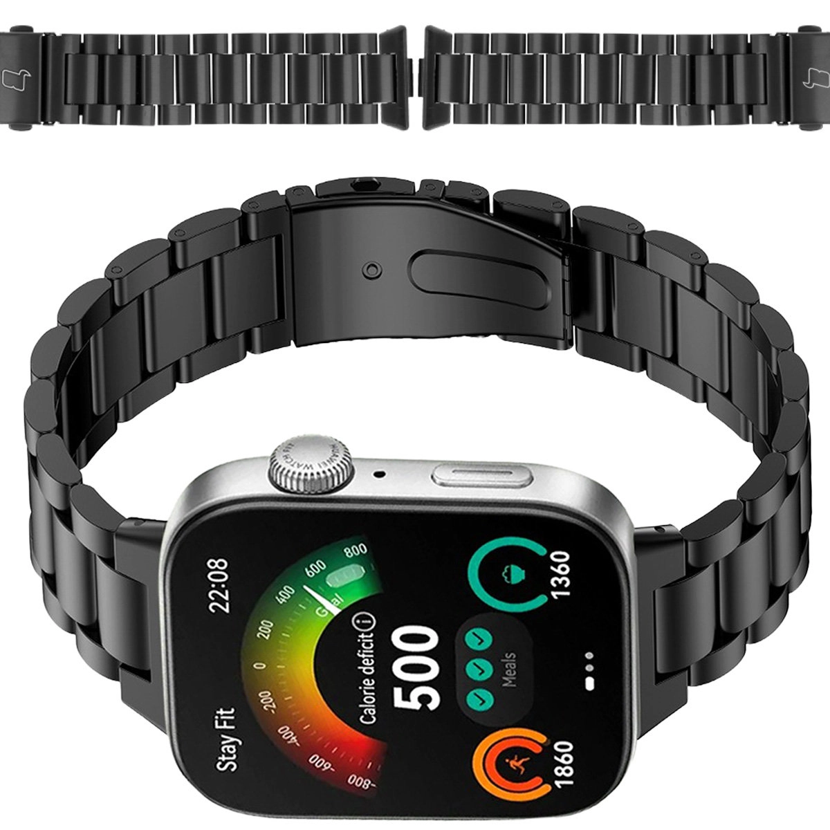 Bransoleta Bizon ze stali nierdzewnej do Huawei Watch Fit 4 / Huawei Watch Fit 4 Pro / Huawei Watch Fit 3 czarny