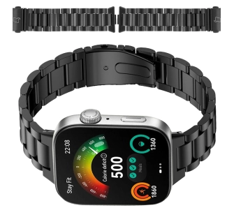 Bransoleta Bizon ze stali nierdzewnej do Huawei Watch Fit 4 / Huawei Watch Fit 4 Pro / Huawei Watch Fit 3 czarny