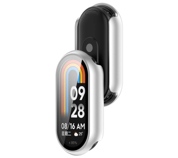 Bizon ze szkłem do Xiaomi Smart Band 10 srebrny