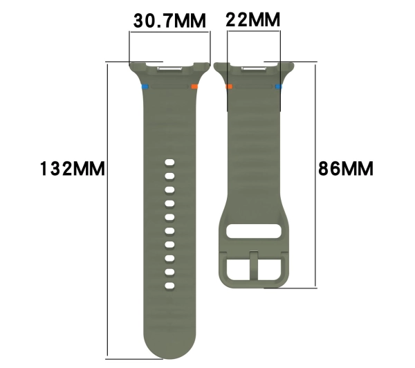 Bizon Strap Watch Silicone G do Samsung Galaxy Watch 8 40 mm / 44 mm / Galaxy Watch 8 Classic 46 mm ciemnozielony