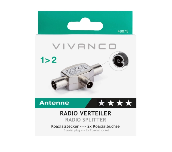 Vivanco 48075 Radio Two way splitter