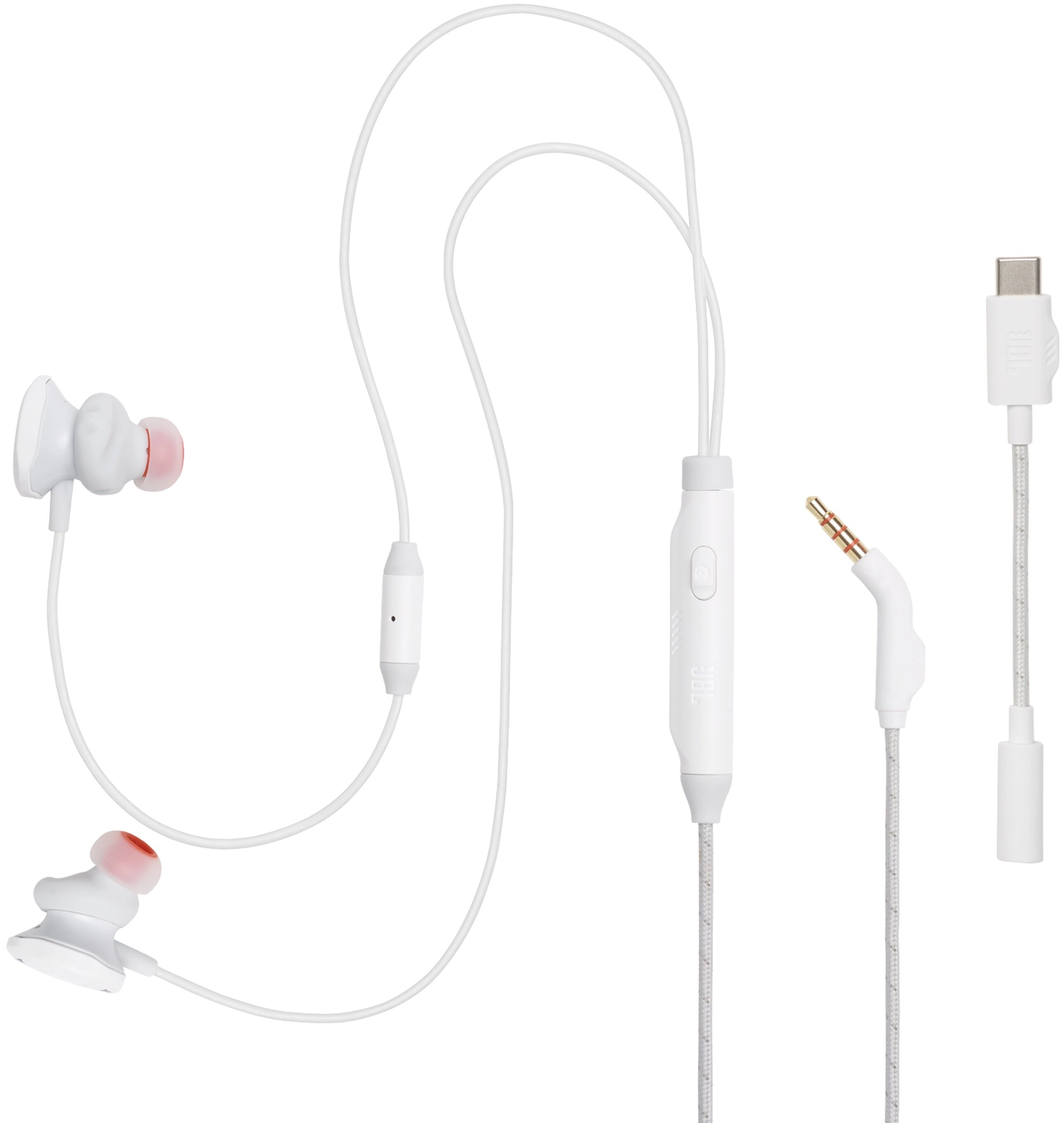 Słuchawki przewodowe z mikrofonem JBL Quantum 50C Dokanałowe Biały