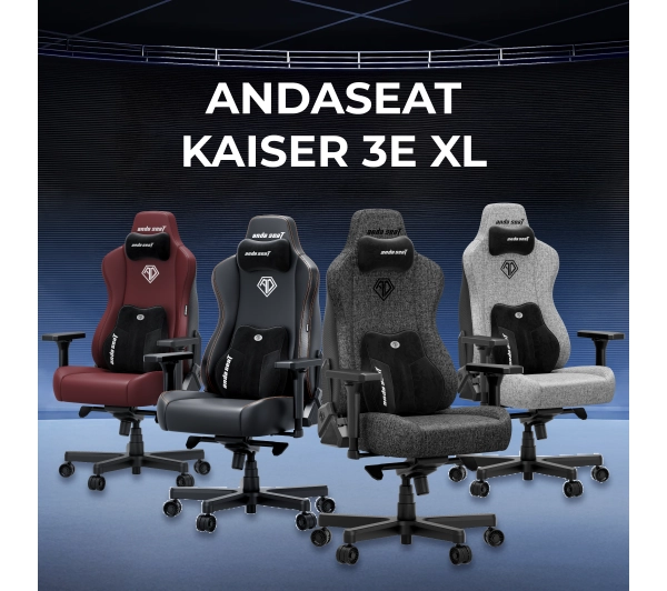Anda Seat Kaiser 3E XL Gamingowy do 150kg Tkanina Czarny - Kup na Raty - RRSO 0%